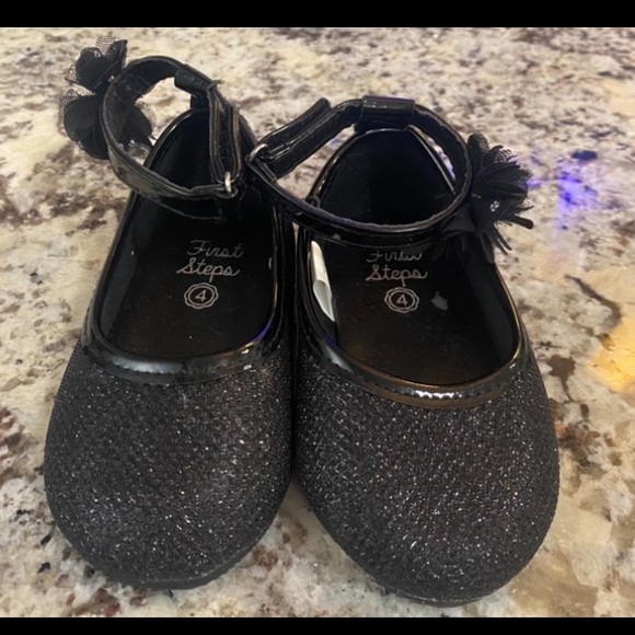 First Steps black sparkly ballet style shoe - Picture 3 of 3